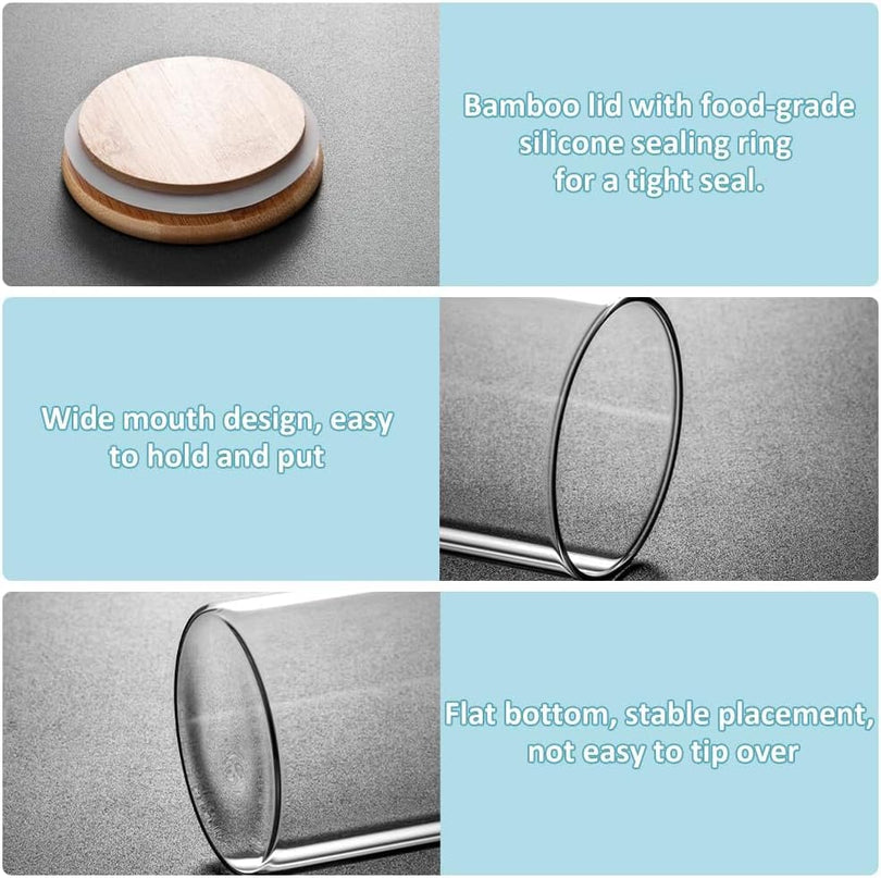 CARLA HOME 12 Pack Glass Storage Jars with Bamboo Lids for Kitchen Pantry, Pasta, Snacks, Cookies, Candy & More-1978962264501391369