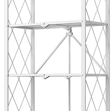 CARLA HOME 4-Tier Foldable Storage Shelf with Wheels for Kitchen, Garage, Pantry or Basement (White)-1978962266032312329