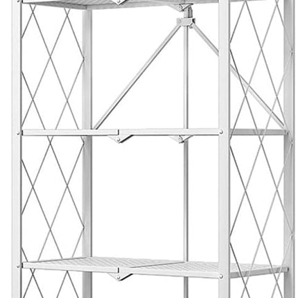 CARLA HOME 5-Tier Foldable Storage Shelf with Wheels for Kitchen, Garage, Pantry or Basement (White)-1978962266204278784