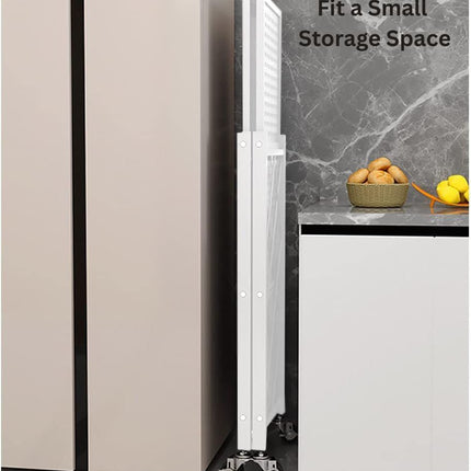 CARLA HOME 5-Tier Foldable Storage Shelf with Wheels for Kitchen, Garage, Pantry or Basement (White)-1978962266204278790