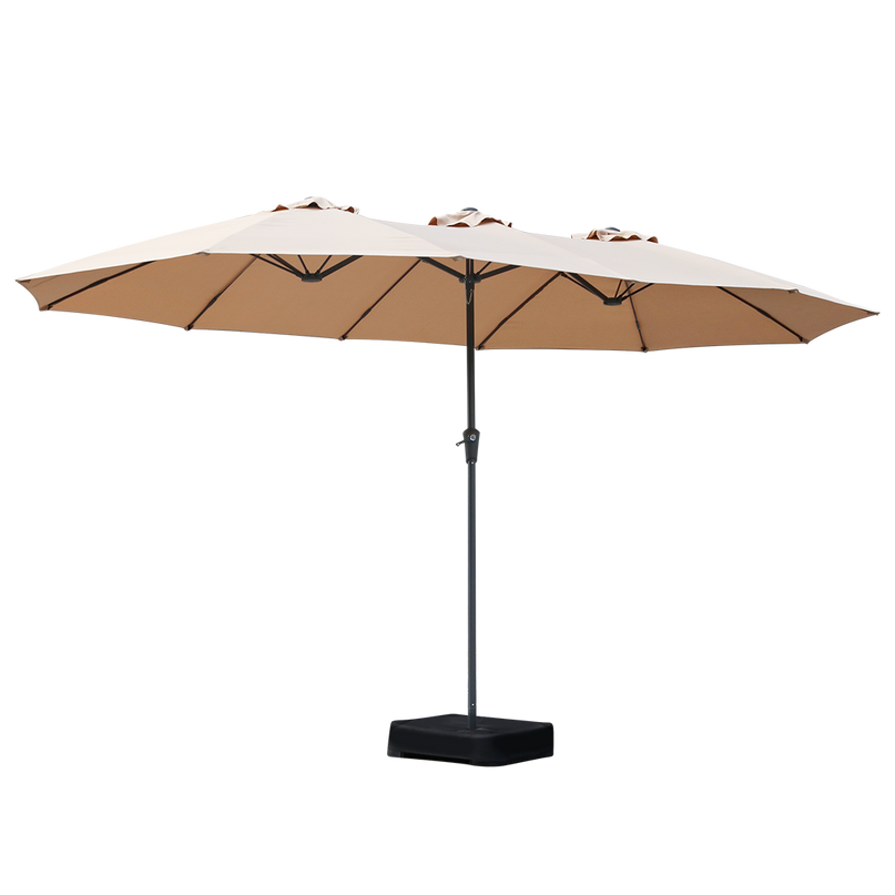 Centra 4M Double-sided Patio Umbrella Outdoor Umbrella Base Stand Khaki-2006732876741218312