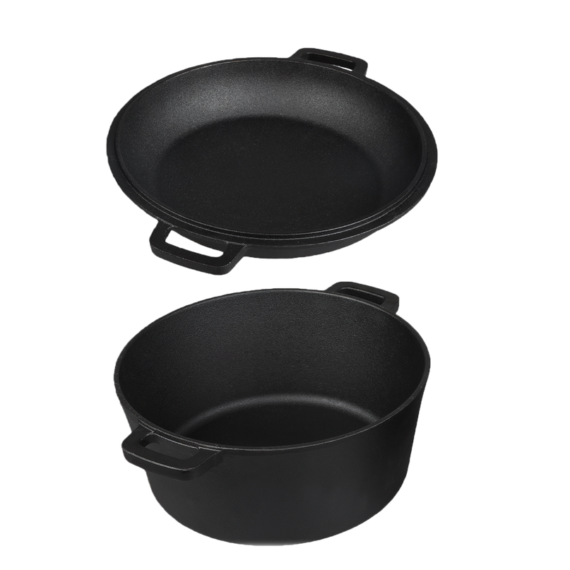 Toque 5.84L Double Dutch Oven 2 in 1 Cast Iron Pan-2011971112459702280