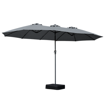 Centra 4.5M Double-sided Patio Umbrella Outdoor Umbrella Base Stand Grey-2018816843556458504