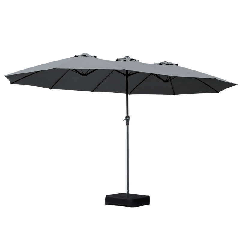 Centra 4.5M Double-sided Patio Umbrella Outdoor Umbrella Base Stand Grey-2018816843556458504