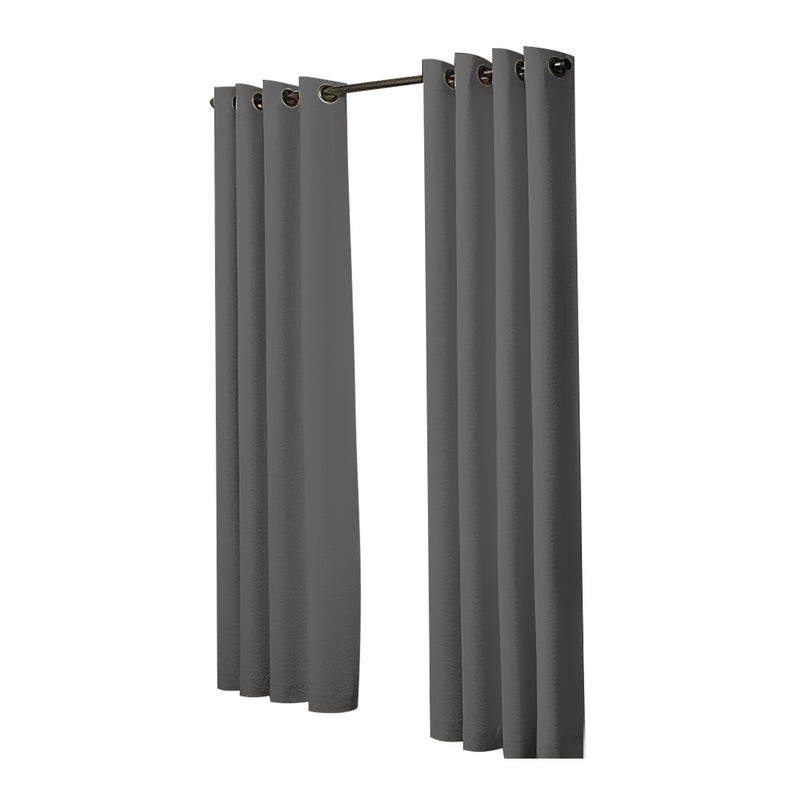 2x Blockout Curtains Panels 3 Layers Charcoal CD1003-132X213-GR-2029387283907612673