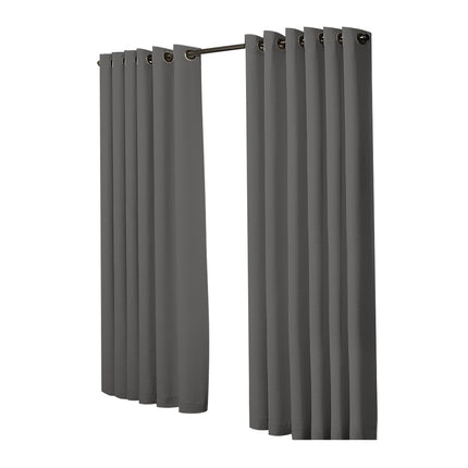 2x Blockout Curtains Panels 3 Layers Charcoal-2029387284784222209
