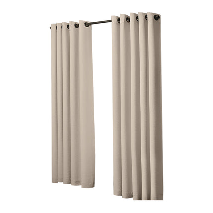 2x Blockout Curtains Panels 3 Layers Beige-2018816697192026113