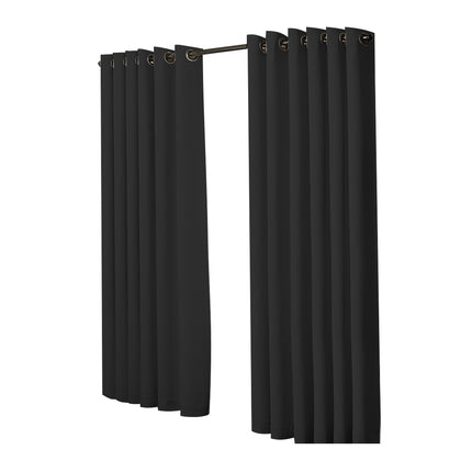 2x Blockout Curtains Panels 3 Layers Black-2029387284603867137