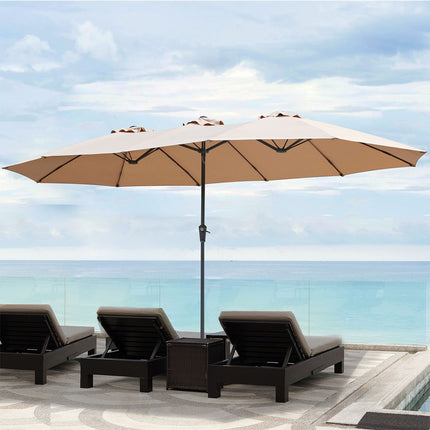 Centra 4M Double-sided Patio Umbrella Outdoor Umbrella Base Stand Khaki-2006732876741218310