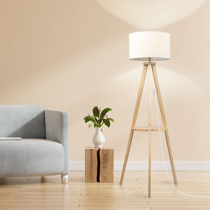 EMITTO Tripod Floor Lamp with Shelf-2018816831451697158