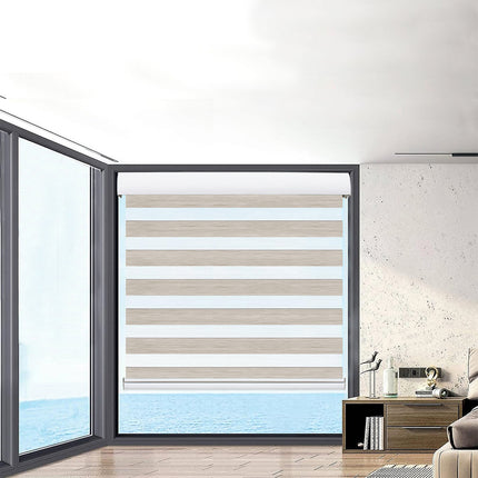 Marlow Blackout Zebra Roller Blind Curtains 180x210 Beige-2029387285140738054