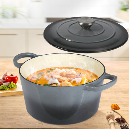 TOQUE 4L Enamel Dutch Oven Pot in Black Colour-2018816771812888582