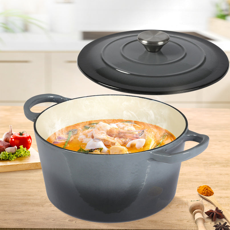 TOQUE 4L Enamel Dutch Oven Pot in Black Colour-2018816771812888582