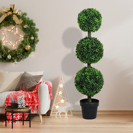 Lambu Artificial Triple Ball Boxwood Trees-2006732894076276742