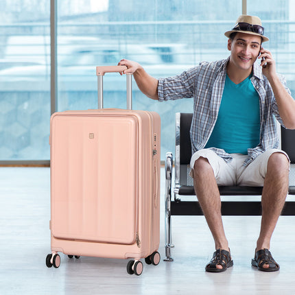 Slimbridge 26" Luggage Trolley Travel Hard Pink-2018816860824408070