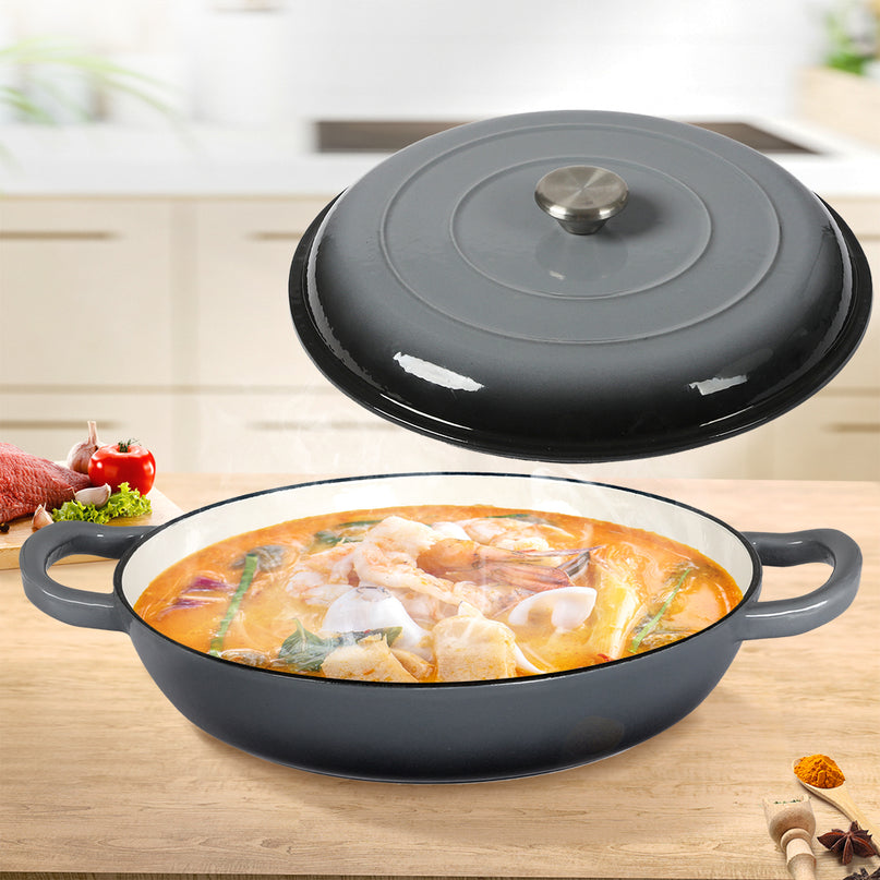 3.5L Enamel Dutch Oven Pan in Black Colour-2018816805572841478