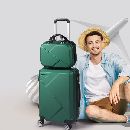 Slimbridge 2pcs 20"Travel Luggage Set Green-2006733062121066502