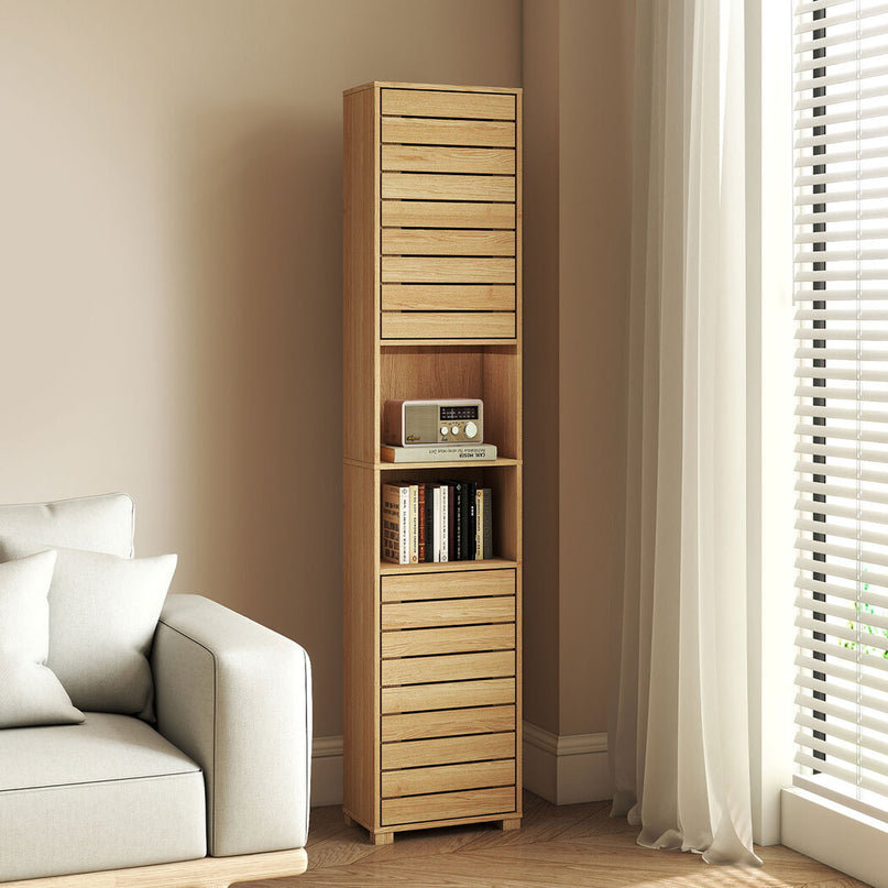 Levede Tall Bathroom Cabinet Storage 165cm Tallboy Adjustable Shelf Cupboard-2029334091303882758