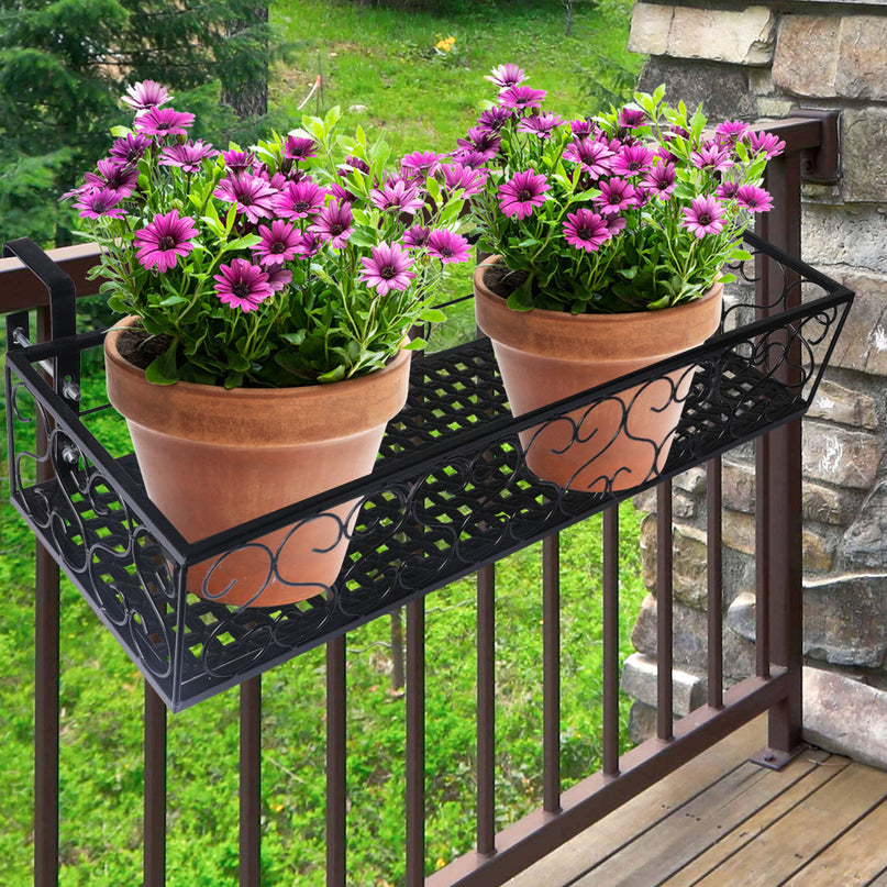 Levede Plant Stand Outdoor Indoor Home Black Rectangle-2018816682574876678