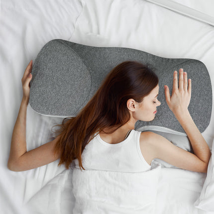 Dreamz Memory Foam Pillow Pillowcase Supprt Grey Rebound-2029387207172820998