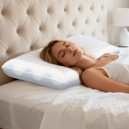 Dreamz Memory Foam Pillow Double Sided Soft Pillowcase Neck Shoulder Support-2029334095615627271