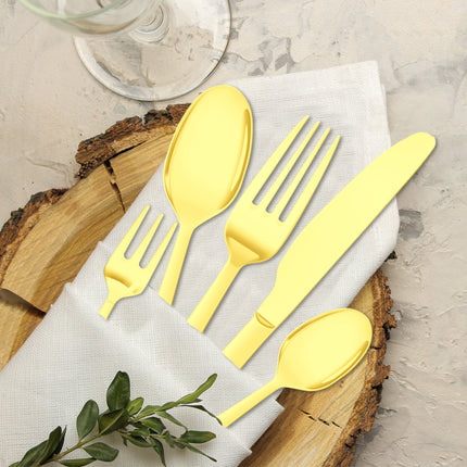 Stainless Steel Cutlery Set Travel Knife Gold-2006733055670226951
