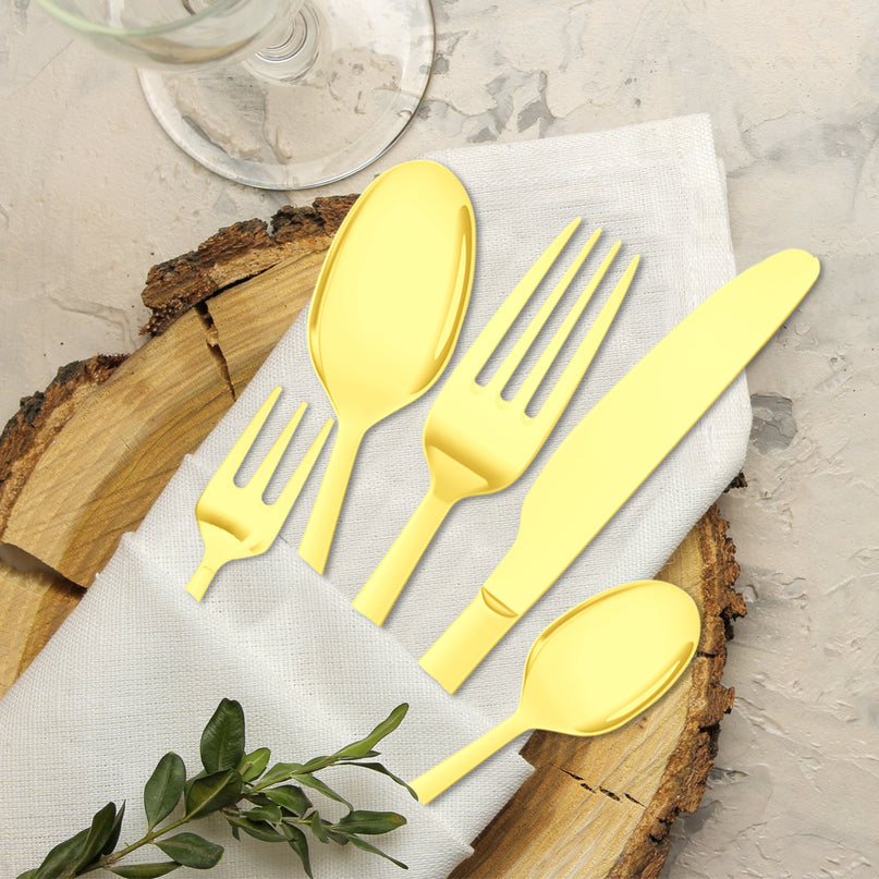 Stainless Steel Cutlery Set Travel Knife Gold-2006733055670226951