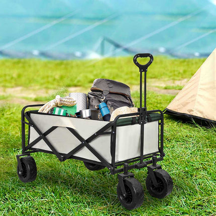 Lambu Garden Camping Trolley Outdoor Beige-2018816823897755655