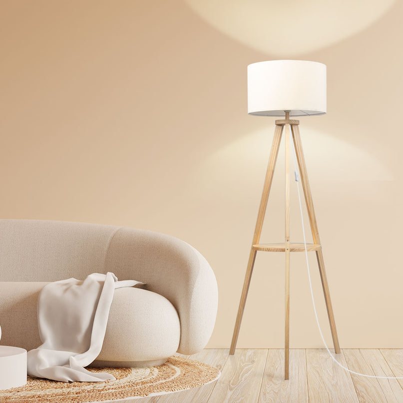EMITTO Tripod Floor Lamp with Shelf-2018816831451697159