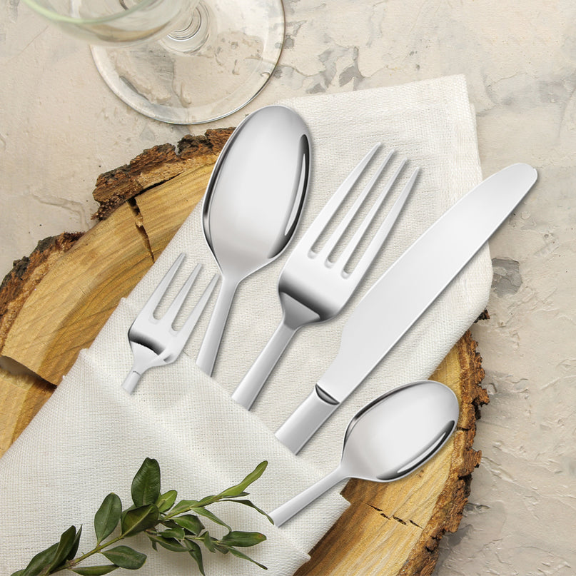 Cutlery Set Stainless Steel Knife Fork Silver-2018816918097629191