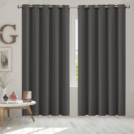 2x Blockout Curtains Panels 3 Layers Charcoal-2029387284243156998