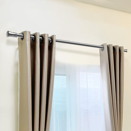 Marlow Satin Nickel Curtain Rod Steel Quiet Rail Pole Pommel Set Adjustable-2018816721514795014