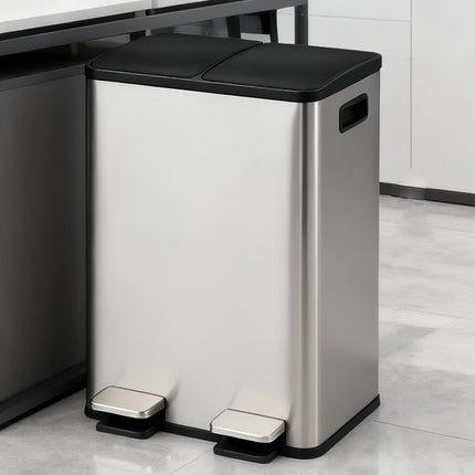 Toque 60L Pedal Bin Kitchen Waste Can Recycling Dustbin-2018816874996961287