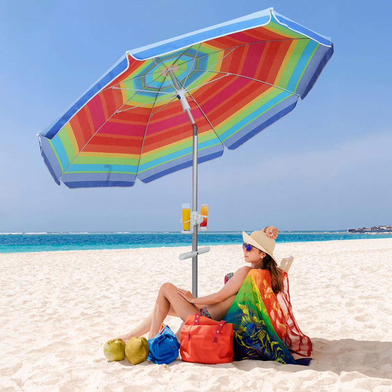 Mountview 2M Outdoor Beach Umbrellas Sand Colorful-2006732891937181703