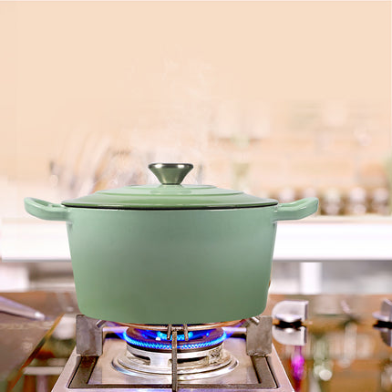 TOQUE 4L Enamel Dutch Oven Pot in Green Colour-2018816783506608135