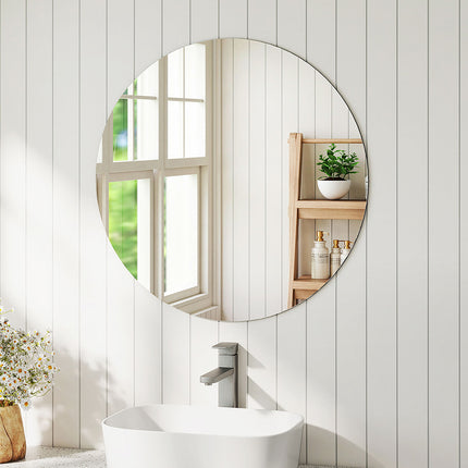 Yezi 50cm Round Wall Mirror Frameless Tempered Glass-2006732738371129351