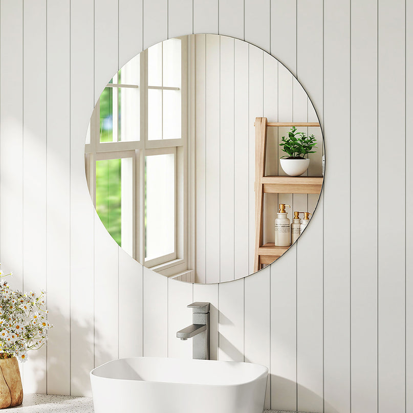 Yezi 50cm Round Wall Mirror Frameless Tempered Glass-2006732738371129351