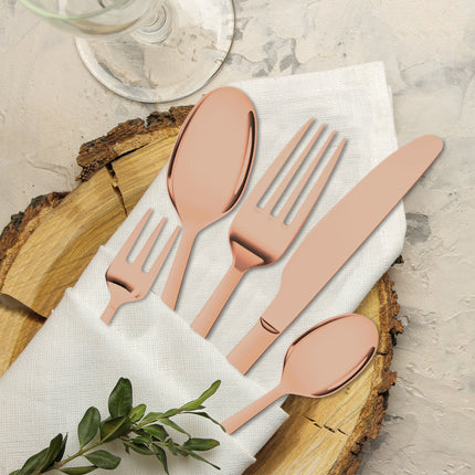 Stainless Steel Cutlery Set Glossy Knife Rose Gold-2006733055871553543