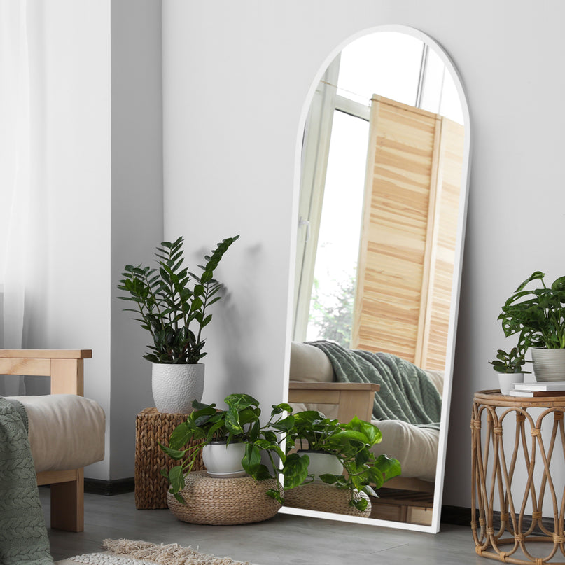 Yezi Floor Mirror Full Length Mirrors 1.8M White-2018816915190976519