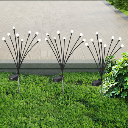 Firfly Solar Lawn Lights 8LED 4PC Outdoor Black-2006733079753920519