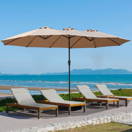 Centra 4M Double-sided Patio Umbrella Outdoor Umbrella Base Stand Khaki-2006732876741218311