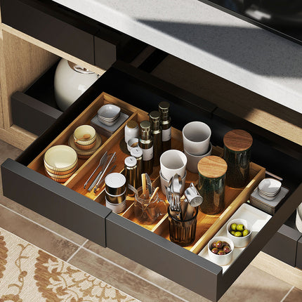 Toque Bamboo Expandable Kitchen Drawer Organizer Storage-2006732763281100807