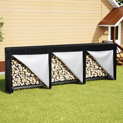 Moyasu Outdoor Firewood Rack Storage with Cover-2029387206392680455