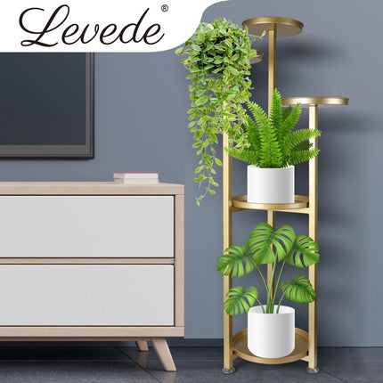 Levede Plant Stand Outdoor Indoor Flower Gold Large-2006732929295847430
