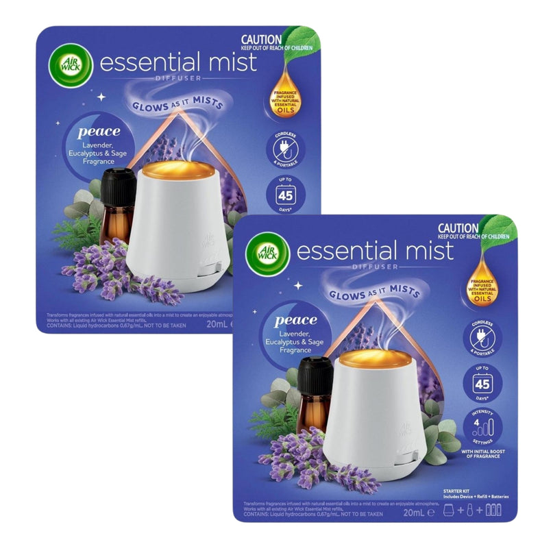 Air Wick Essential Mist Diffuser Peace Lavender Eucalyptus Sage 20mL x2-2029334102037106688