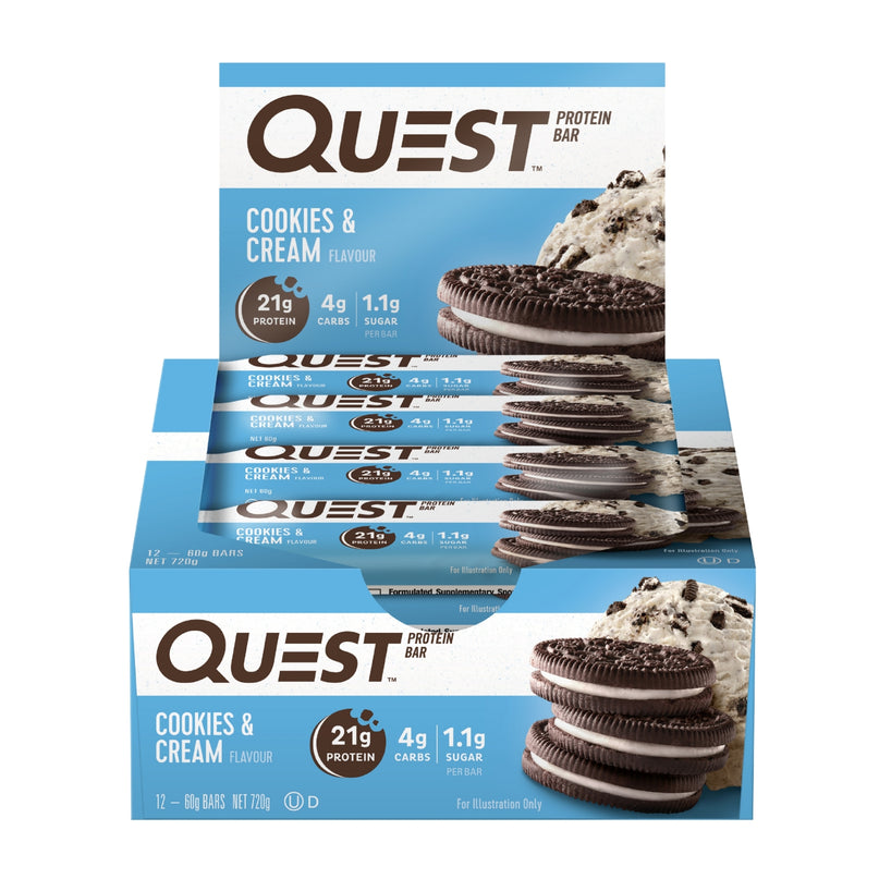 Quest Cookies & Cream Protein Bars 12x60g-2029334132500336640