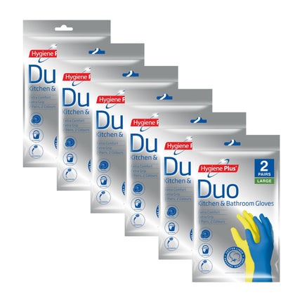 Hygiene Plus Duo Kitchen and Bathroom Gloves 2pk (Large) x6-2029334115299495936