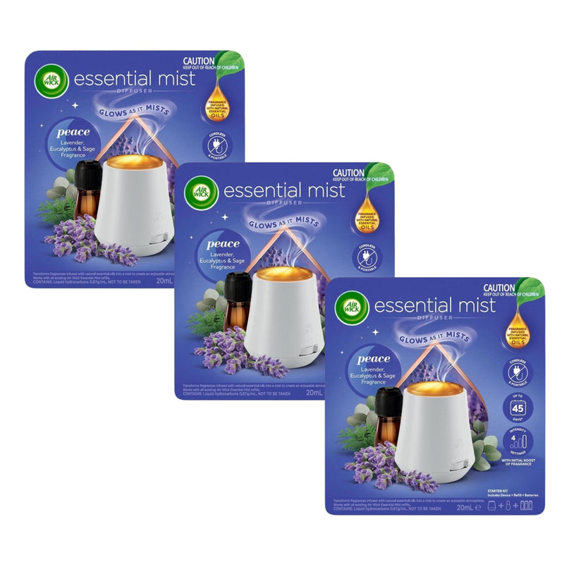Air Wick Essential Mist Diffuser Peace Lavender Eucalyptus Sage 20mL x3-2029334102221656064