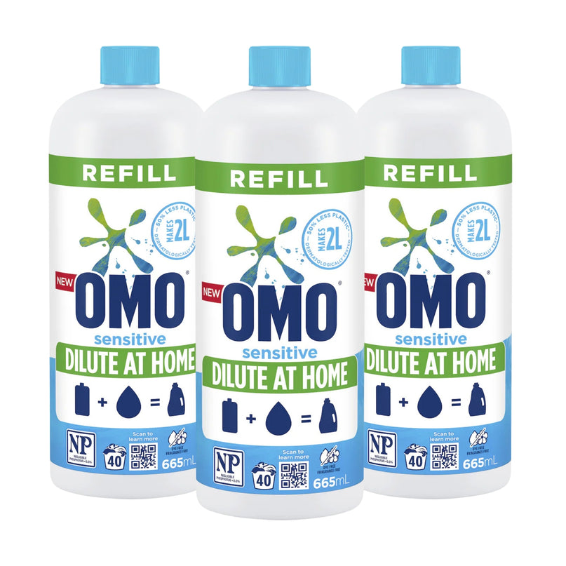 OMO Sensitive Laundry Liquid 665mL x3-2029334125642649600