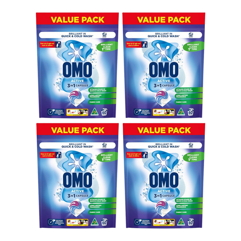 Omo 3 in 1 Active x 240 Laundry Capsules-2029334126527647744